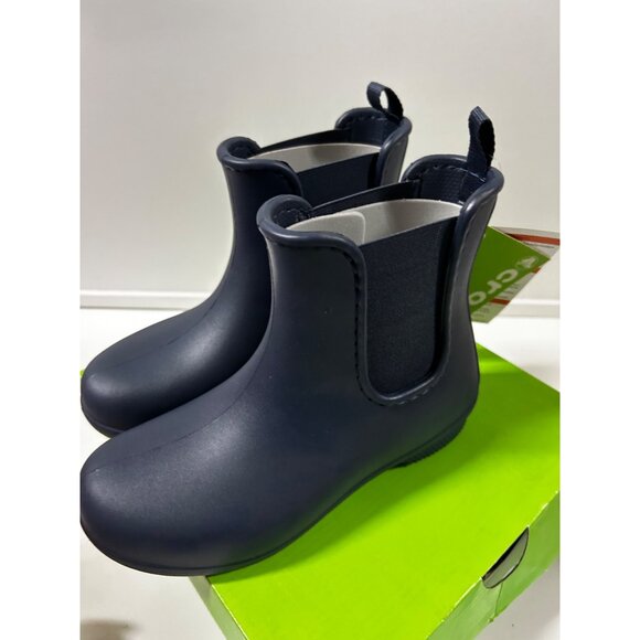 Crocs Women's Freesail Chelsea Ankle Boots Rain Boots Women's Size 4 NAVY - Picture 5 of 6